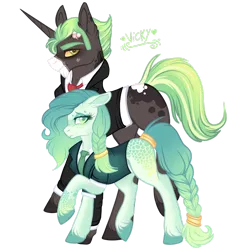 Size: 1920x2067 | Tagged: safe, artist:nightingalewolfie, derpibooru import, oc, oc:aaron limestone, oc:precious prentiss, unofficial characters only, earth pony, pony, unicorn, female, male, mare, simple background, stallion, transparent background