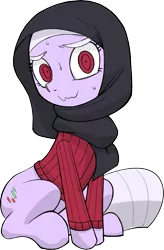 Size: 787x1200 | Tagged: safe, artist:tehwatever, derpibooru import, oc, unofficial characters only, earth pony, derpibooru community collaboration, 2021 community collab, hijab, simple background, solo, transparent background