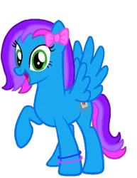 Size: 927x1200 | Tagged: safe, artist:rainbows2424, derpibooru import, oc, oc:azure acrylic, unofficial characters only, pegasus, pony, bow, bracelet, cute, hair bow, jewelry, simple background, solo, transparent background