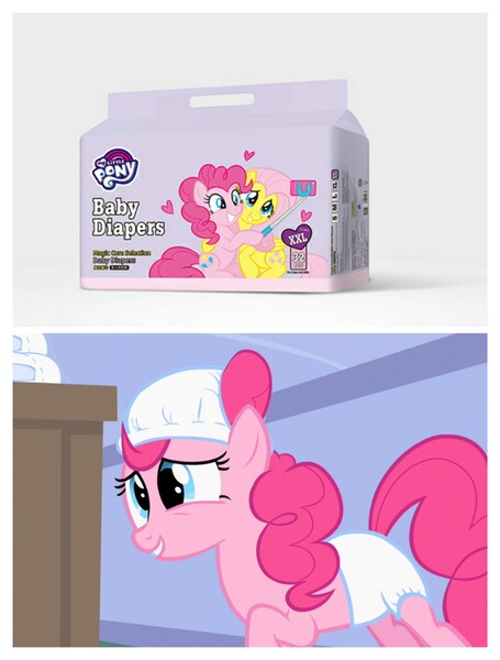 Size: 3106x4096 | Tagged: safe, derpibooru import, fluttershy, pinkie pie, earth pony, pegasus, pony, clean diaper, diaper, diaper fetish, fetish, image, irl, jpeg, merchandise, photo