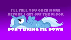Size: 1920x1080 | Tagged: safe, artist:tardifice, derpibooru import, edit, editor:grapefruitface, trixie, road to friendship, 1920x1080, electric light orchestra, gradient background, lying down, miffed, song reference, unshorn fetlocks, wallpaper