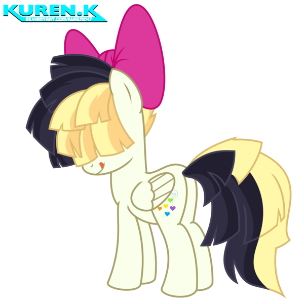 Size: 1800x1800 | Tagged: safe, artist:kuren247, derpibooru import, songbird serenade, pegasus, my little pony: the movie, bow, cheeky, female, looking back, sia (singer), simple background, solo, tongue out, transparent background, vector