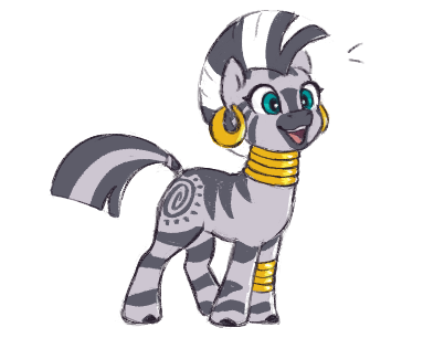 Size: 383x306 | Tagged: safe, artist:fizpup, derpibooru import, zecora, zebra, bracelet, cute, ear piercing, earring, female, happy, image, jewelry, mare, neck rings, open mouth, piercing, png, quadrupedal, simple background, smiling, solo, weapons-grade cute, white background, zecorable