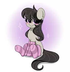 Size: 3501x3600 | Tagged: safe, artist:kittyrosie, derpibooru import, octavia melody, earth pony, pony, blushing, clothes, cute, female, looking at you, mare, sitting, smiling, socks, solo, striped socks, tavibetes