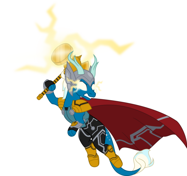 Size: 1280x1206 | Tagged: safe, artist:mlp-trailgrazer, derpibooru import, oc, oc:cosmo, dragon, beta ray bill, clothes, cosplay, costume, male, mallet, simple background, solo, transparent background