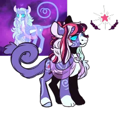 Size: 1000x922 | Tagged: safe, artist:orphicdove, derpibooru import, oc, oc:enigma, unofficial characters only, hybrid, pony, alternate universe, au:chaoticverse, interspecies offspring, offspring, parent:discord, parent:twilight sparkle, parents:discolight, simple background, solo, transparent background