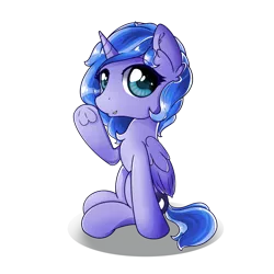 Size: 2048x2048 | Tagged: safe, artist:eris azure, derpibooru import, princess luna, alicorn, pony, cute, female, filly, lunabetes, shadow, simple background, sitting, solo, transparent background, woona, younger