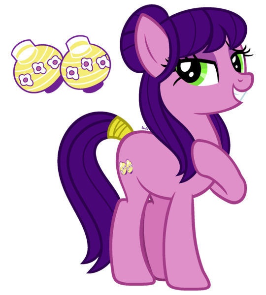 Size: 1280x1423 | Tagged: safe, artist:cherrycandi, derpibooru import, kimono, earth pony, pony, base used, cutie mark, eyeshadow, female, g3, g3 to g4, generation leap, hoof on chest, makeup, raised hoof, simple background, solo, tail wrap, transparent background