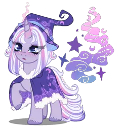 Size: 1100x1150 | Tagged: safe, artist:gihhbloonde, derpibooru import, pony, unicorn, female, hat, mare, offspring, parent:star swirl the bearded, parent:twilight sparkle, parents:twiswirl, simple background, solo, transparent background, witch hat
