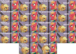 Size: 1981x1393 | Tagged: safe, derpibooru import, edit, edited screencap, editor:quoterific, screencap, applejack, big macintosh, earth pony, pony, filli vanilli, dialogue, eeyup, nope