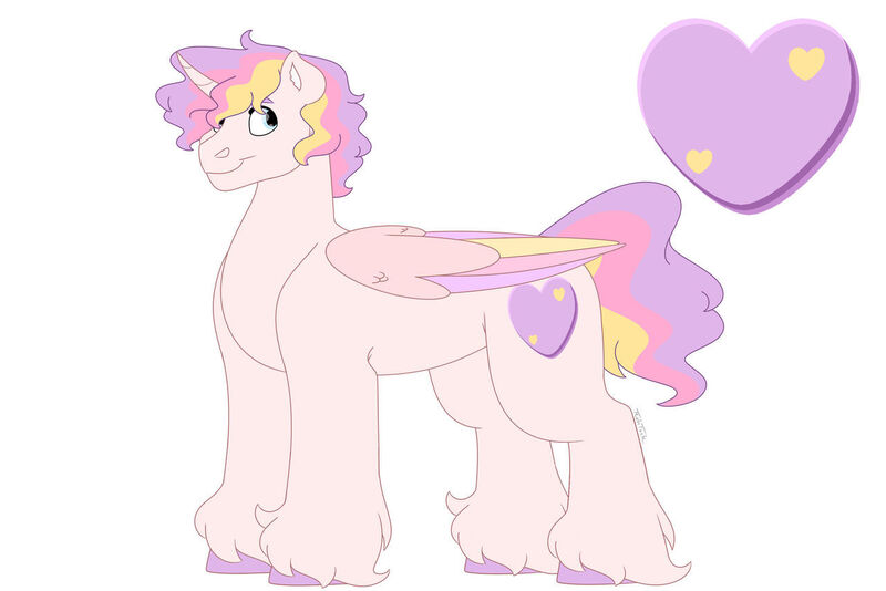 Size: 1280x854 | Tagged: safe, artist:itstechtock, derpibooru import, oc, oc:candy crush, alicorn, pony, image, jpeg, magical lesbian spawn, male, offspring, parent:princess cadance, parent:tempest shadow, parents:tempestdance, simple background, solo, stallion, white background