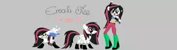 Size: 2638x744 | Tagged: safe, artist:emalajiss36, derpibooru import, oc, oc:emala jiss, unofficial characters only, pegasus, pony, equestria girls, angry, boots, clothes, equestria girls-ified, female, fingerless gloves, gloves, gray background, heterochromia, mare, pegasus oc, shoes, simple background, smiling, socks (coat marking), sombra eyes, wings