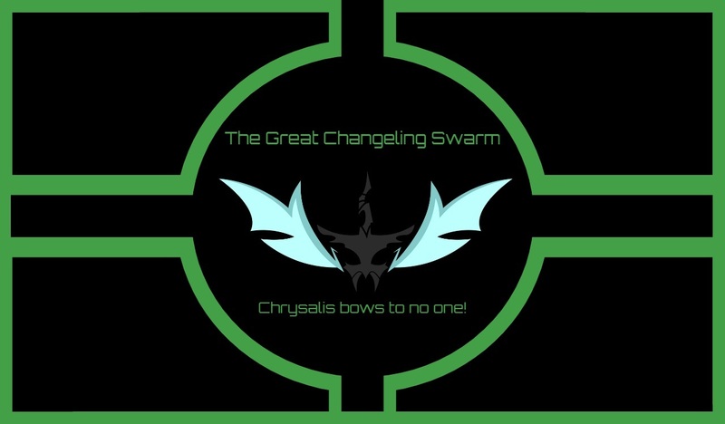 Size: 1280x749 | Tagged: caption, changeling, changeling flag, changeling swarm, derpibooru import, emblem, flag, safe, text