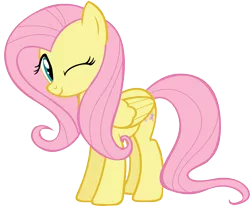 Size: 5833x4811 | Tagged: safe, artist:gyrotech, derpibooru import, fluttershy, pony, stare master, cute, one eye closed, shyabetes, simple background, solo, transparent background, vector, wink