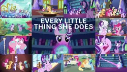 Size: 1972x1109 | Tagged: safe, derpibooru import, edit, edited screencap, editor:quoterific, screencap, angel bunny, applejack, fluttershy, harry, pinkie pie, rainbow dash, rarity, starlight glimmer, twilight sparkle, alicorn, every little thing she does, book, chillaxing, hypnosis, library, mane six, twilight's castle, twilight's castle library, twilight sparkle (alicorn), underwater