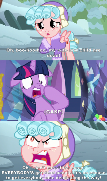 Size: 2000x3375 | Tagged: safe, derpibooru import, edit, edited screencap, screencap, cozy glow, twilight sparkle, twilight sparkle (alicorn), alicorn, pegasus, pony, frenemies (episode), molt down, angry, caption, clothes, comic, cropped, crying, faic, fake crying, female, filly, foal, gasp, groot, guardians of the galaxy, hat, image macro, mare, marvel, meme, open mouth, rage face, reference, rocket raccoon, screencap comic, shocked, teary eyes, text, uvula, wide eyes, winter outfit, yelling