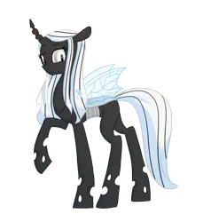 Size: 2400x2625 | Tagged: safe, artist:carnifex, derpibooru import, changeling queen oc, oc, oc:queen venyx, unofficial characters only, changeling, changeling queen, female, simple background, solo, transparent background, white changeling