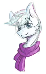 Size: 442x715 | Tagged: safe, artist:laptopdj, derpibooru import, double diamond, earth pony, pony, clothes, scarf, simple background, solo, white background