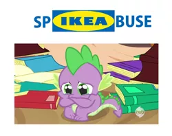 Size: 1528x1212 | Tagged: abuse, crying, derpibooru import, edit, edited screencap, go to sleep garble, ikea, implied spikeabuse, pun, safe, screencap, shitposting, spike, spikeabuse