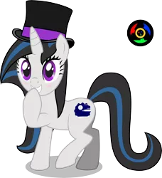 Size: 2716x2974 | Tagged: safe, artist:kyoshyu, derpibooru import, oc, oc:silent night, pony, unicorn, female, hat, high res, mare, simple background, solo, top hat, transparent background, vector