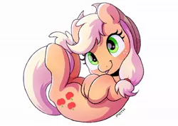 Size: 1024x724 | Tagged: safe, artist:mochi_nation, derpibooru import, applejack, earth pony, pony, cute, freckles, jackabetes, silly, silly pony, simple background, solo, tongue out, white background, who's a silly pony