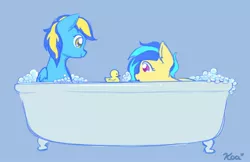 Size: 2500x1620 | Tagged: safe, artist:koa, artist:koapony, derpibooru import, oc, oc:general mumble, oc:koa, bath, bathtub, rubber duck