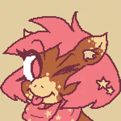 Size: 300x300 | Tagged: safe, artist:gorby, derpibooru import, oc, unofficial characters only, clothes, female, looking at you, lowres, one eye closed, pixel art, scarf, solo, tongue out, wink, winking at you