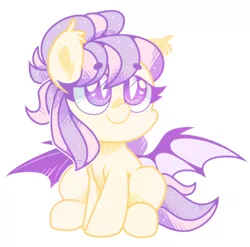 Size: 828x817 | Tagged: safe, artist:yokokinawa, derpibooru import, oc, oc:astral descent, bat pony, bat pony oc, bat wings, chibi, female, simple background, white background, wings