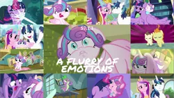 Size: 1976x1111 | Tagged: safe, derpibooru import, edit, edited screencap, editor:quoterific, screencap, first base, linky, little red, parasol, peach fuzz, pound cake, princess cadance, princess flurry heart, pumpkin cake, shining armor, shoeshine, spike, twilight sparkle, twilight sparkle (alicorn), whammy, alicorn, dragon, earth pony, pony, unicorn, a flurry of emotions, angry, belly buzz, book, diaper, flurry heart is not amused, force field, glowing horn, hoof pointing, horn, magic, magic aura, offscreen character, raspberry, roar, strong, tongue out, tummy buzz, unamused, worried