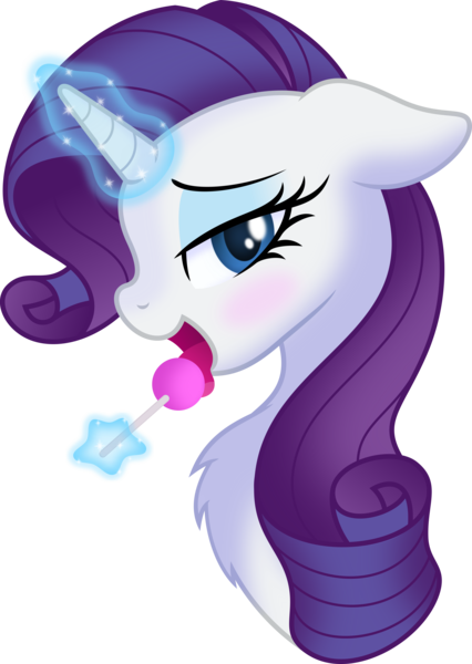 Size: 4000x5635 | Tagged: suggestive, artist:latia122, artist:negatif22, derpibooru import, rarity, pony, unicorn, bedroom eyes, blushing, candy, chest fluff, drool, female, food, licking, lollipop, looking at you, magic, mare, seductive, simple background, solo, telekinesis, tongue out, transparent background, vector