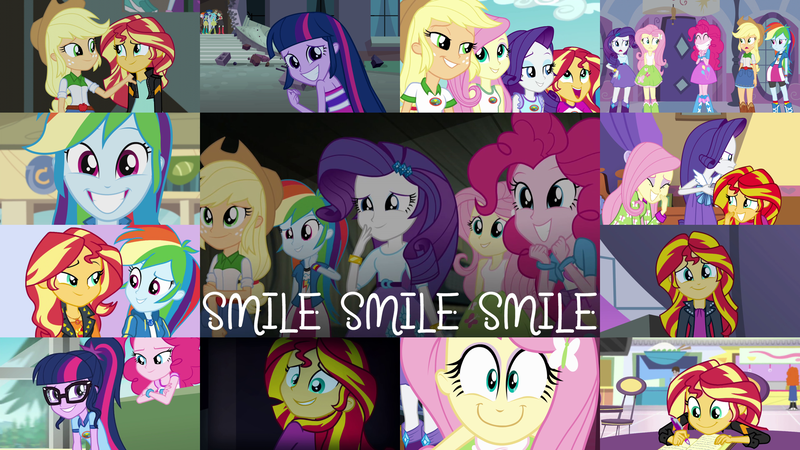 Size: 1968x1107 | Tagged: safe, derpibooru import, edit, edited screencap, editor:quoterific, screencap, applejack, fluttershy, pinkie pie, rainbow dash, rarity, sci-twi, sunset shimmer, twilight sparkle, a fine line, equestria girls, equestria girls (movie), equestria girls series, friendship games, legend of everfree, mirror magic, pinkie on the one, rainbow rocks, spoiler:eqg specials, humane five, humane seven, humane six