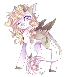 Size: 2000x2245 | Tagged: safe, artist:shiromidorii, derpibooru import, oc, oc:tegan, pegasus, pony, female, horns, mare, simple background, solo, transparent background