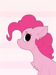 Size: 800x1069 | Tagged: safe, artist:little-sketches, derpibooru import, pinkie pie, earth pony, pony, abstract background, animated, bouncing, chest fluff, cute, diapinkes, ear fluff, female, floppy ears, frame by frame, gif, looking at you, looking sideways, mare, smiling, solo