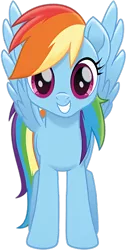 Size: 2250x4482 | Tagged: safe, derpibooru import, edit, rainbow dash, pegasus, pony, my little pony: the movie, absurd resolution, cute, dashabetes, female, looking at you, mare, simple background, smiling, solo, transparent background, upscaled, vector, waifu2x, wings