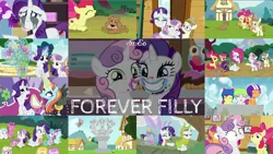 Size: 1980x1115 | Tagged: apple bloom, aura (character), chipcutter, cotton cloudy, cutie mark crusaders, derpibooru import, dinky hooves, edit, edited screencap, editor:quoterific, floppy ears, flower costume, forever filly, liza doolots, noi, petunia, piña colada, rarity, ripley, ruby pinch, safe, sassy saddles, scootaloo, screencap, sweetie belle, tootsie flute, zippoorwhill