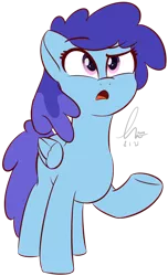 Size: 1486x2444 | Tagged: safe, artist:potato22, derpibooru import, cloudburst, pegasus, pony, background pony, female, mare, open mouth, raised hoof, simple background, solo, transparent background