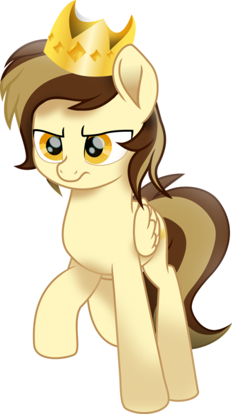 Size: 3453x6171 | Tagged: safe, artist:lincolnbrewsterfan, derpibooru import, oc, oc:prince whateverer, unofficial characters only, pegasus, pony, my little pony: the movie, .svg available, angry, brony, brown mane, colored pupils, crown, cute, folded wings, frown, gemstones, gold, jewelry, madorable, male, movie accurate, musician, ocbetes, pegasus oc, raised hoof, regalia, shading, stallion, svg, vector, wings, yellow