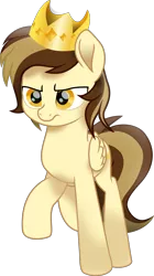 Size: 3453x6171 | Tagged: safe, artist:lincolnbrewsterfan, derpibooru import, oc, oc:prince whateverer, unofficial characters only, pegasus, pony, my little pony: the movie, .svg available, angry, brony, brown mane, colored pupils, crown, cute, folded wings, frown, gemstones, gold, jewelry, madorable, male, movie accurate, musician, ocbetes, pegasus oc, raised hoof, regalia, shading, stallion, svg, vector, wings, yellow