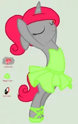 Size: 725x1156 | Tagged: safe, artist:mermaidcalledmeriel, derpibooru import, oc, oc:petal dance, unicorn, arms in the air, ballerina, ballet, ballet slippers, bipedal, clothes, cutie mark, dancing, en pointe, pose, reference sheet, tutu