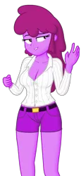 Size: 1080x2340 | Tagged: safe, derpibooru import, edit, editor:ah96, berry punch, berryshine, equestria girls, breast edit, breasts, cleavage, equestria girls-ified, female, simple background, solo, transparent background