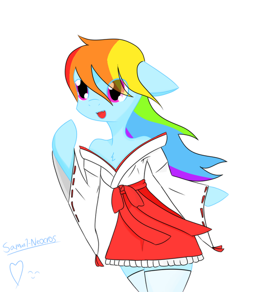 Size: 834x918 | Tagged: safe, derpibooru import, rainbow dash, anthro, pegasus, chest fluff, cute, dashabetes, eye clipping through hair, female, holiday, image, kitsune outfit, new year, png, solo