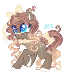 Size: 1920x2288 | Tagged: safe, artist:nightingalewolfie, derpibooru import, oc, earth pony, pony, bow, bowtie, female, hair bow, mare, simple background, solo, tail bow, transparent background