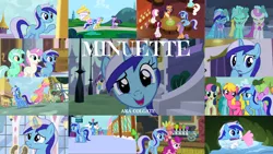 Size: 1978x1113 | Tagged: safe, derpibooru import, edit, edited screencap, editor:quoterific, screencap, bon bon, carrot bun, cayenne, cherry berry, daisy, dizzy twister, flower wishes, lemon hearts, lyra heartstrings, minuette, orange swirl, pretzel twist, saffron masala, serena, spring melody, sprinkle medley, strawberry parchment, sweetie drops, twinkleshine, earth pony, pony, unicorn, a canterlot wedding, amending fences, games ponies play, just for sidekicks, secret of my excess, spice up your life, stranger than fan fiction, the super speedy cider squeezy 6000, winter wrap up, female, mare