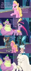 Size: 1920x4320 | Tagged: safe, artist:red4567, derpibooru import, cozy glow, lord tirek, luster dawn, princess twilight 2.0, queen chrysalis, spike, twilight sparkle, twilight sparkle (alicorn), alicorn, centaur, changeling, changeling queen, dragon, pegasus, pony, unicorn, the last problem, 3d, a better ending for chrysalis, a better ending for cozy, a better ending for tirek, awkward, color failure, comic, equestria is doomed, female, filly, gigachad spike, oh no, older, older spike, reformed, sfm pony, shocked, shocked expression, source filmmaker, squee, this will not end well, you had one job