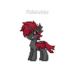 Size: 820x824 | Tagged: safe, artist:apexsoundwave, derpibooru import, oc, oc:adelaide (changeling), unofficial characters only, changeling, pony, pony town, female, mare, pixel art, red changeling, simple background, transparent background