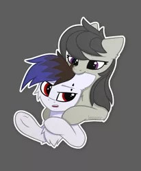 Size: 1024x1240 | Tagged: safe, artist:keupoz, derpibooru import, octavia melody, oc, oc:keupoz, earth pony, biting, commission, ear bite, ear piercing, earth pony oc, piercing, simple background