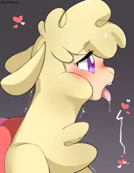 Size: 700x900 | Tagged: suggestive, artist:picklescatt, derpibooru import, paprika paca, alpaca, them's fightin' herds, ahegao, bedroom eyes, community related, drool, female, heart, open mouth, tongue out