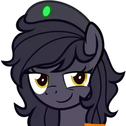 Size: 500x500 | Tagged: safe, artist:derpyvectors, derpibooru import, oc, oc:mir, unofficial characters only, pegasus, pony, derpibooru, beret, bust, derpibooru badge, eyelashes, female, hat, looking at you, mare, meta, patreon, patreon reward, pegasus oc, simple background, smiling, smirk, solo, svg, .svg available, transparent background, vector, wings