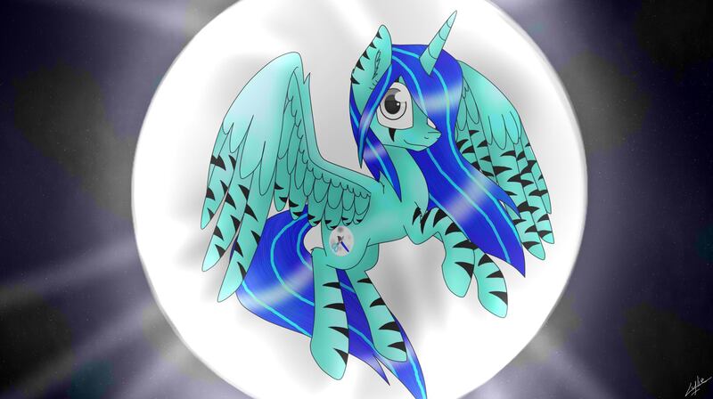 Size: 1930x1080 | Tagged: safe, artist:emalajiss36, derpibooru import, oc, unofficial characters only, alicorn, zebra, zebracorn, alicorn oc, eyelashes, horn, image, jpeg, rearing, signature, smiling, solo, wings