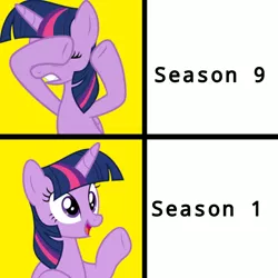 Size: 768x768 | Tagged: safe, derpibooru import, screencap, twilight sparkle, alicorn, pony, season 1, season 9, spoiler:s09, background pony strikes again, drama, meme, op has an opinion, op is a duck, op is on drugs, op is trying to start shit, op is trying to start shit so badly that it's kinda funny, op isn't even trying anymore, op wants attention, seasonwunner, solo